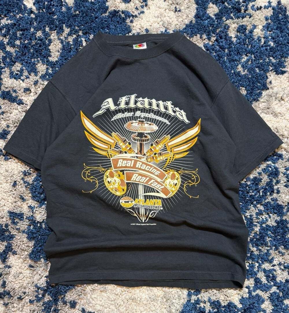 Vintage 2007 Atlanta Motor Speedway Real Racing T-Shirt Size Large